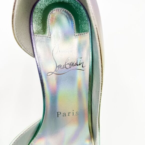 Christian Louboutin Iriza Pumps 100 Ombré Iridescent Heels EU 37.5 US 7.5 - Picture 11 of 14